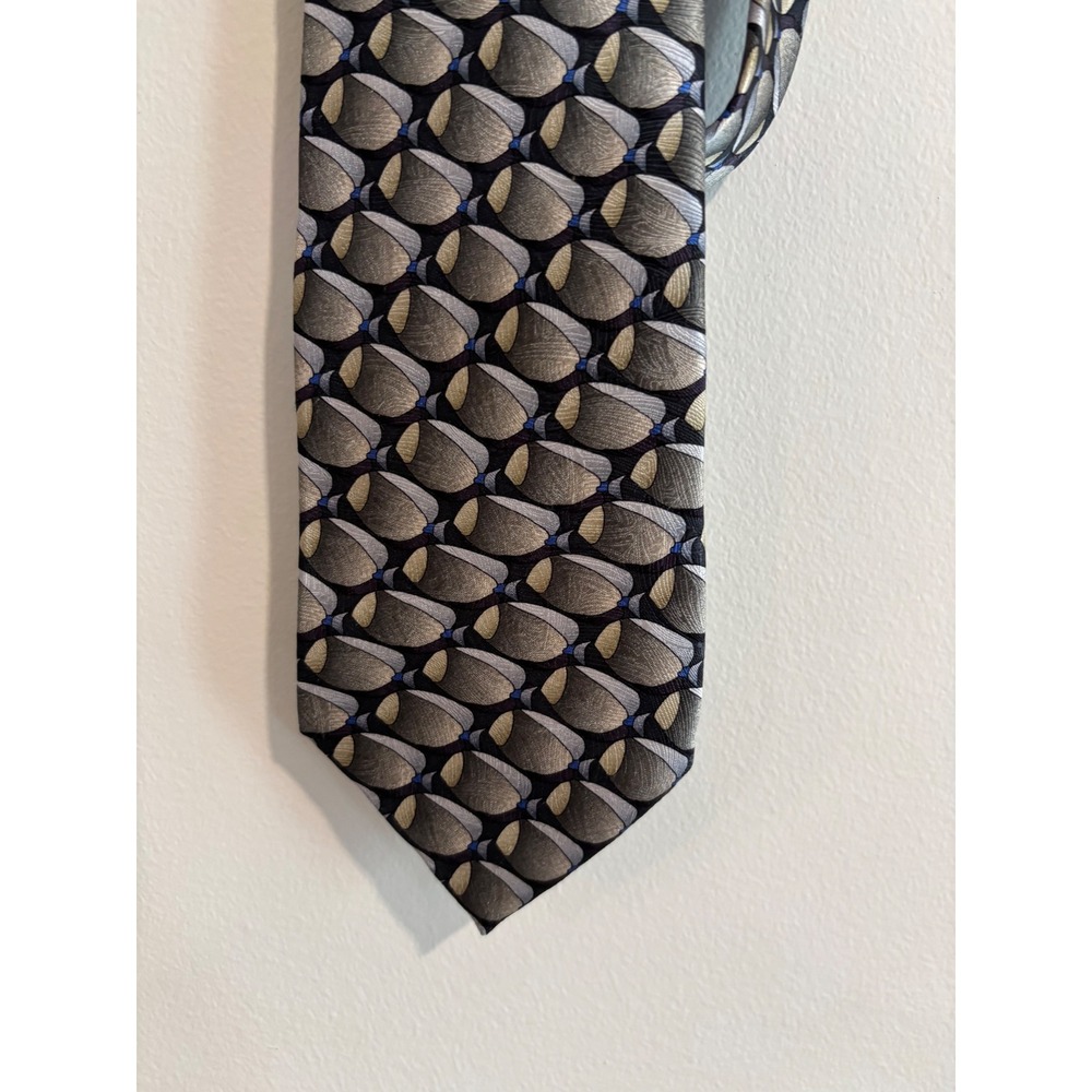 The Nature Conservancy Powder Blue Tang Silk Tie Men OS Grey Geometric Print